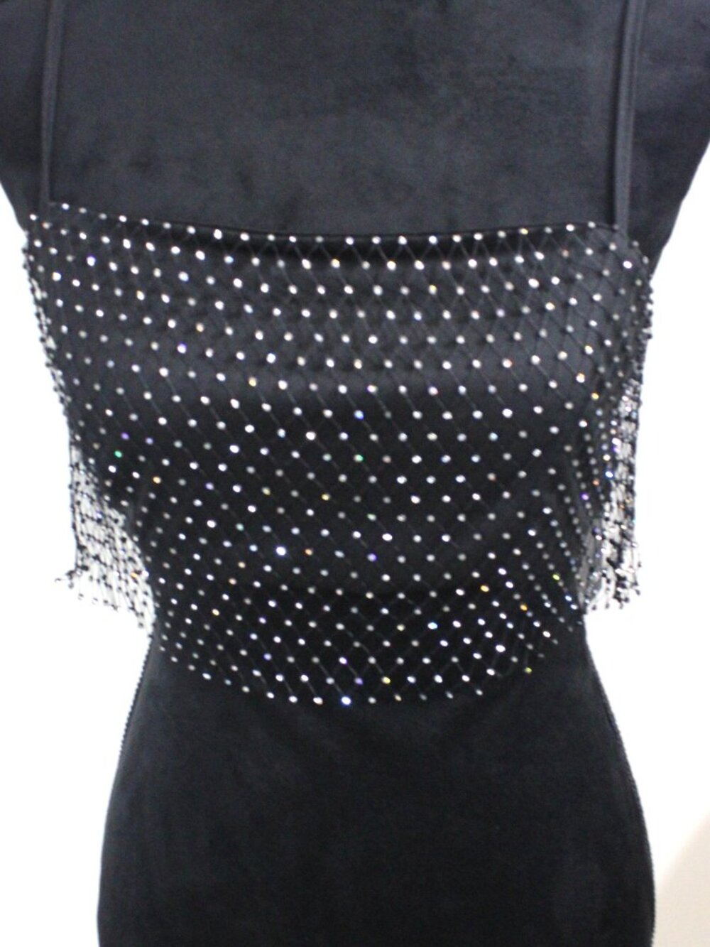 Emory Park, Black Net Tank with Under Shirt, Beaded NWT